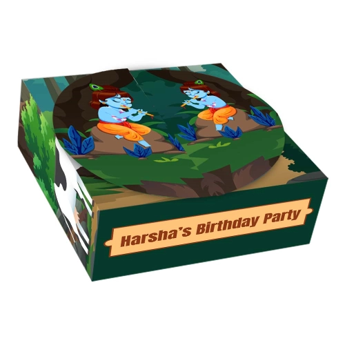 Small Balkrishna Theme Box | Plain or Personalized | Great for Birthday Giveaways